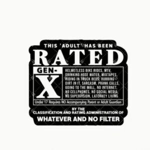 NEW Gen-X Rated Sticker/Cling - Medium